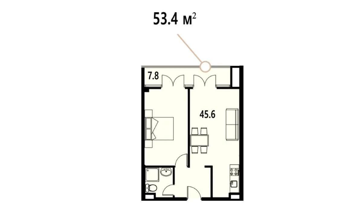 Квартира в Батуми, Грузия, 53.4 м2 фото 2