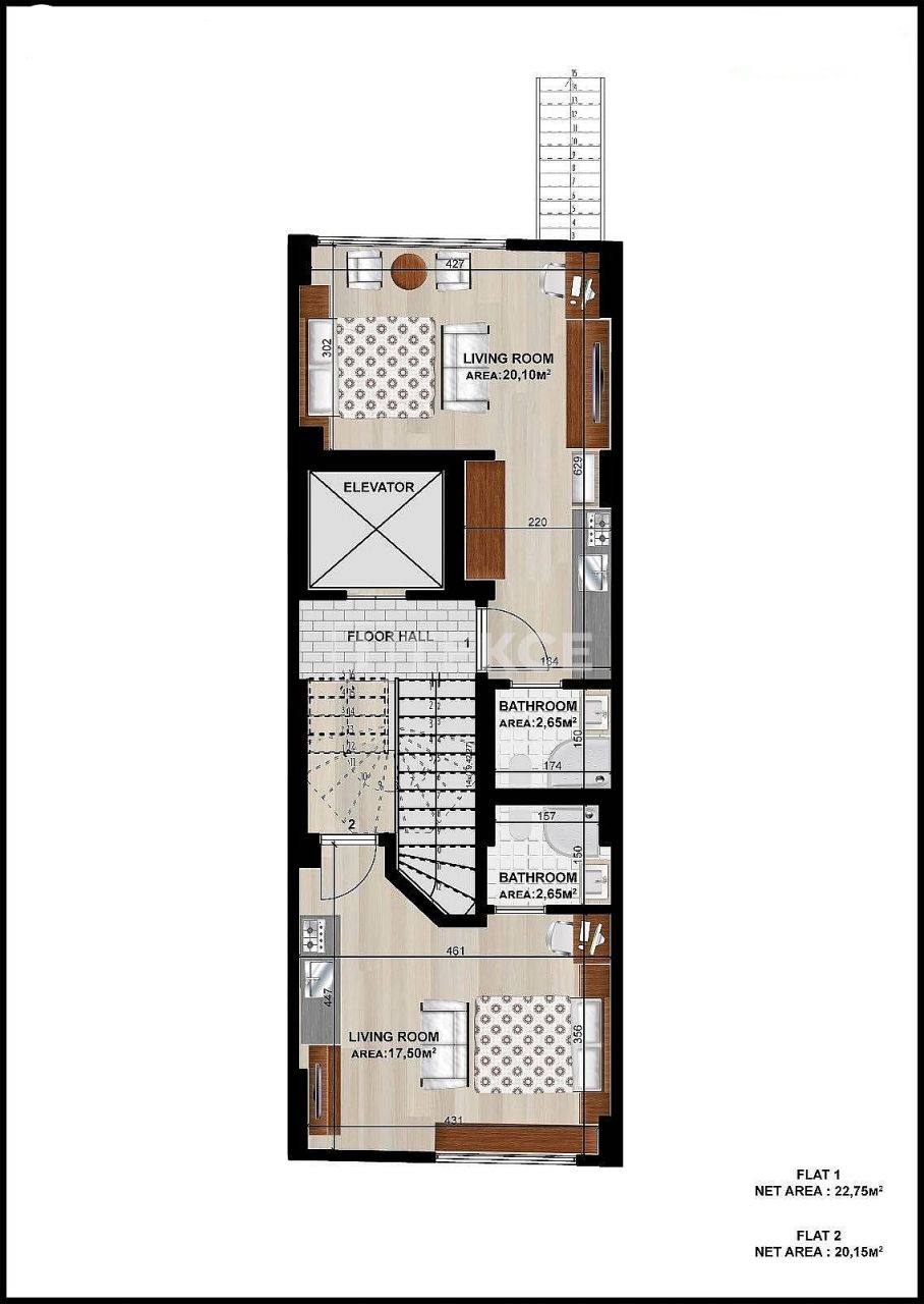 Апартаменты в Стамбуле, Турция, 50 м2 фото 5