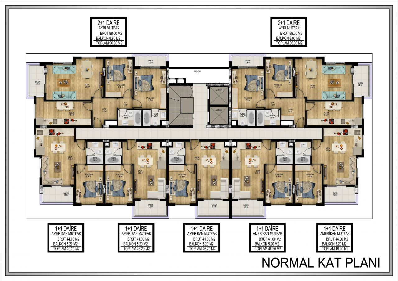 Квартира в Алании, Турция, 49 м2 фото 5