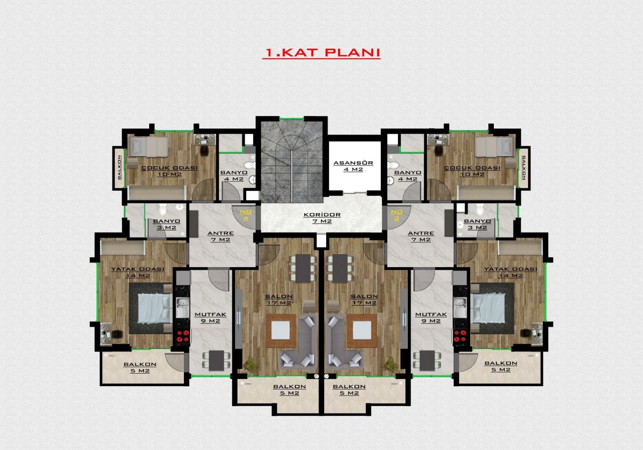 Квартира в Алании, Турция, 49 м2 фото 4