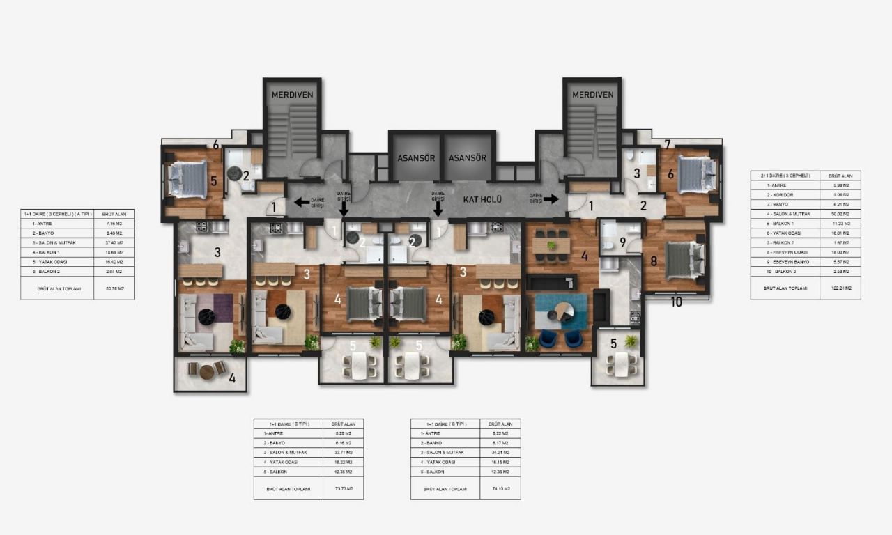 Квартира в Мерсине, Турция, 75 м2 фото 2