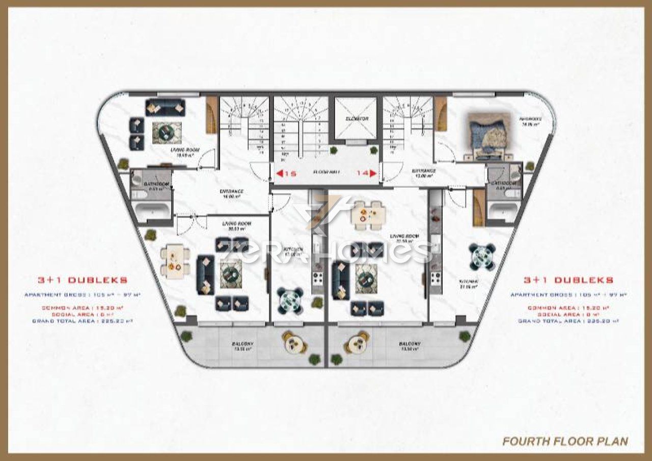 Квартира в Алании, Турция, 60 м2 фото 3