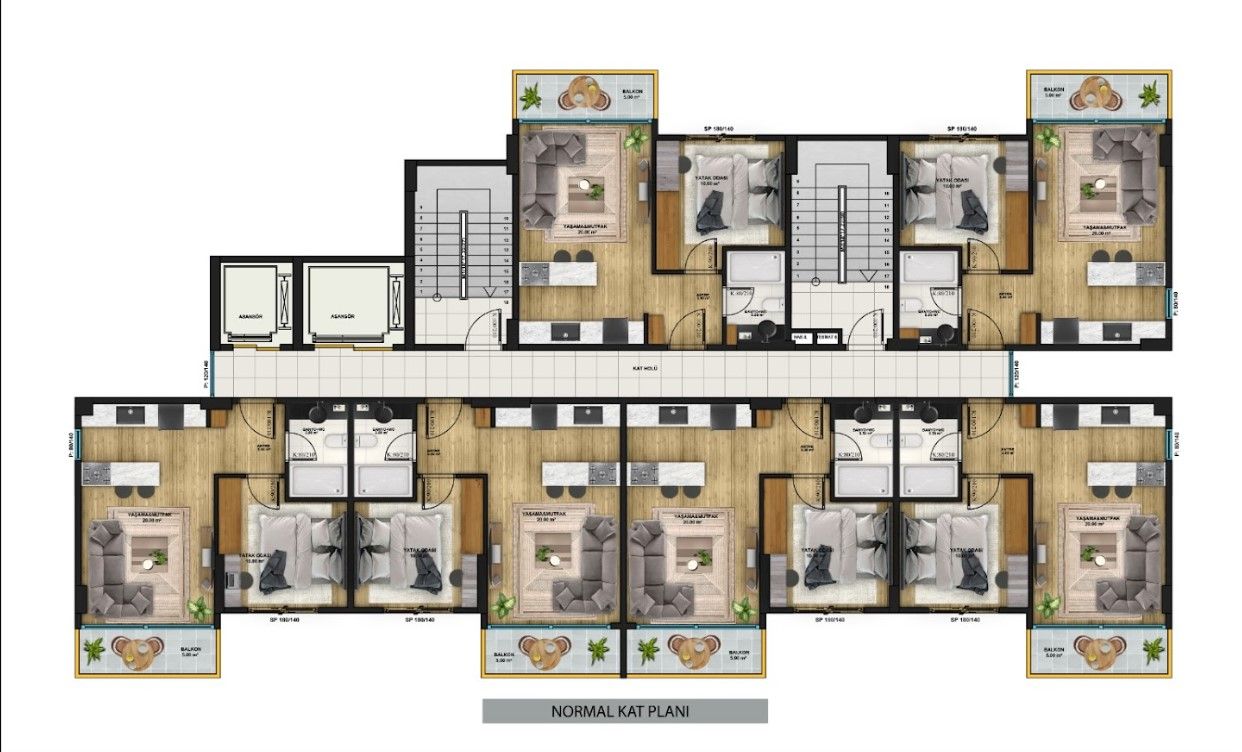Квартира в Мерсине, Турция, 65 м2 фото 3