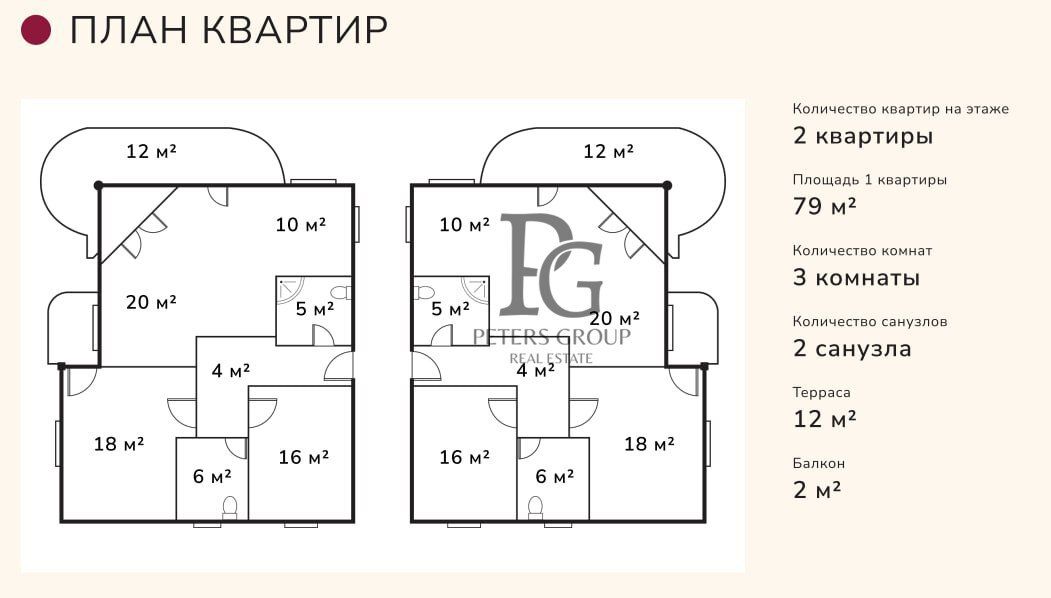 Квартира в Будве, Черногория, 79 м2 фото 4