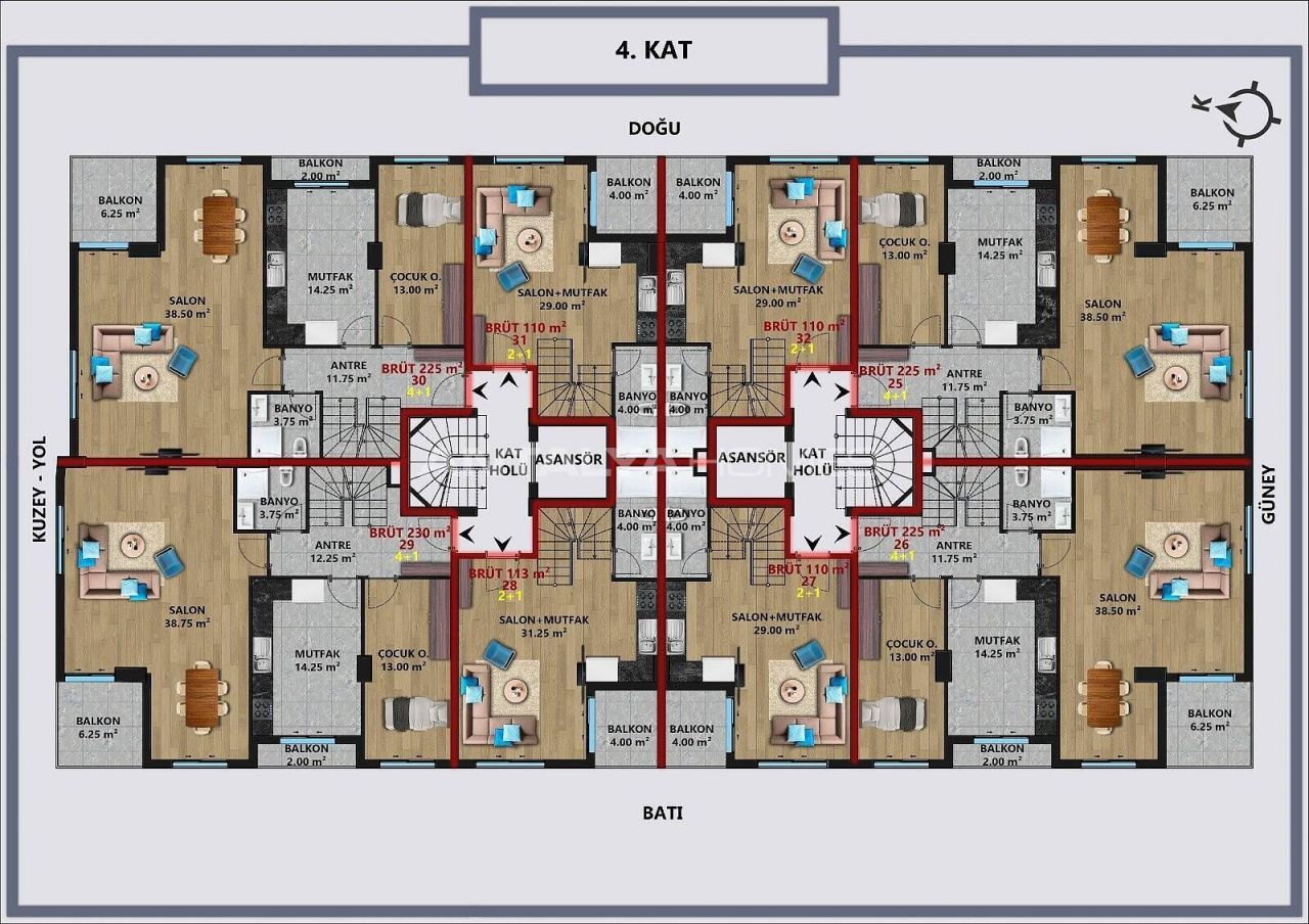Апартаменты в Анталии, Турция, 100 м2 фото 5