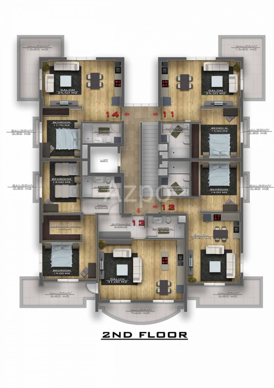 Апартаменты в Алании, Турция, 58 м2 фото 5