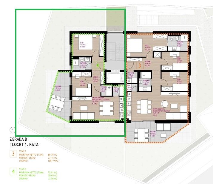 Квартира в Задаре, Хорватия, 73.81 м2 фото 2
