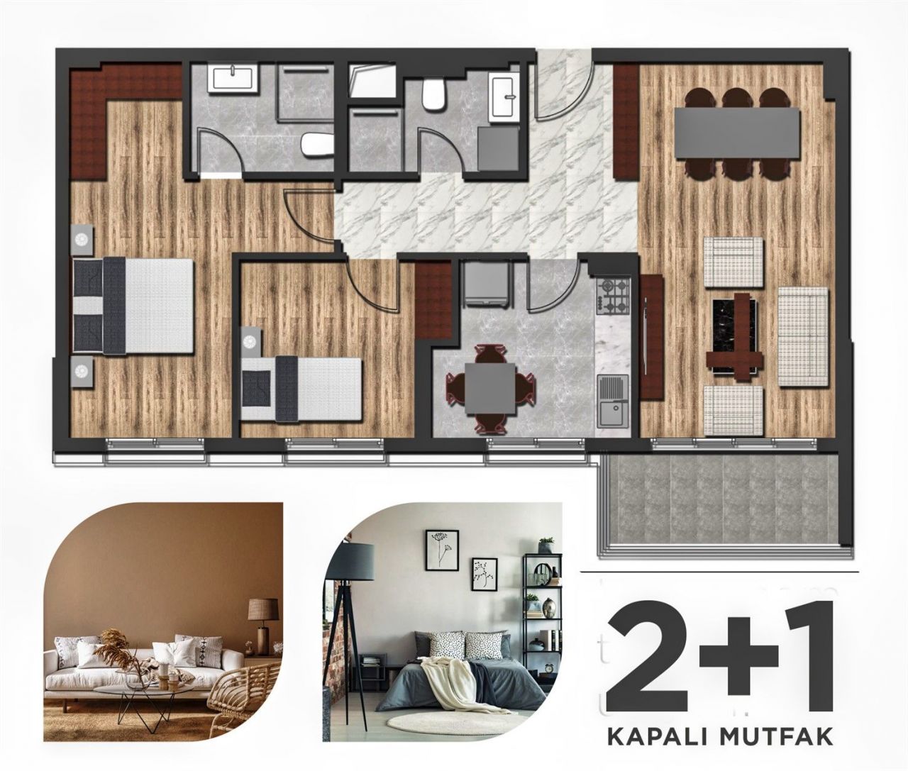 Квартира в Анталии, Турция, 48 м2 фото 4