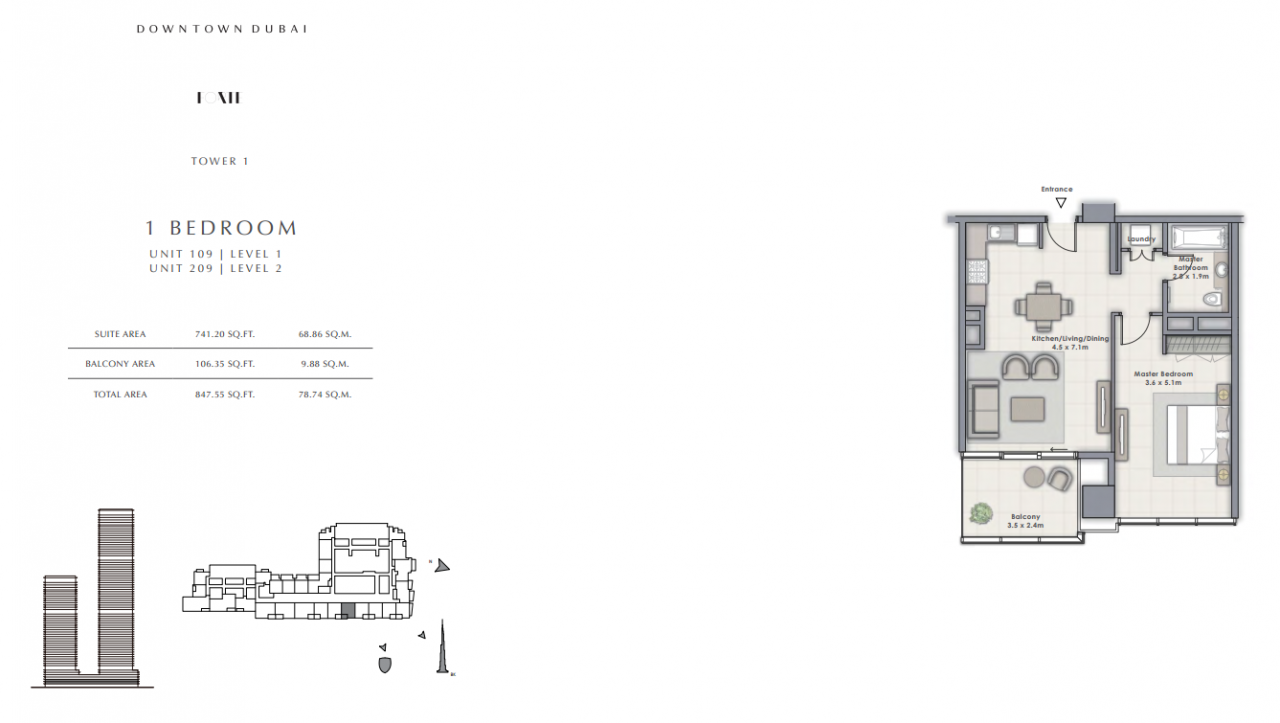 Квартира в Дубае, ОАЭ, 78.6 м2 фото 5