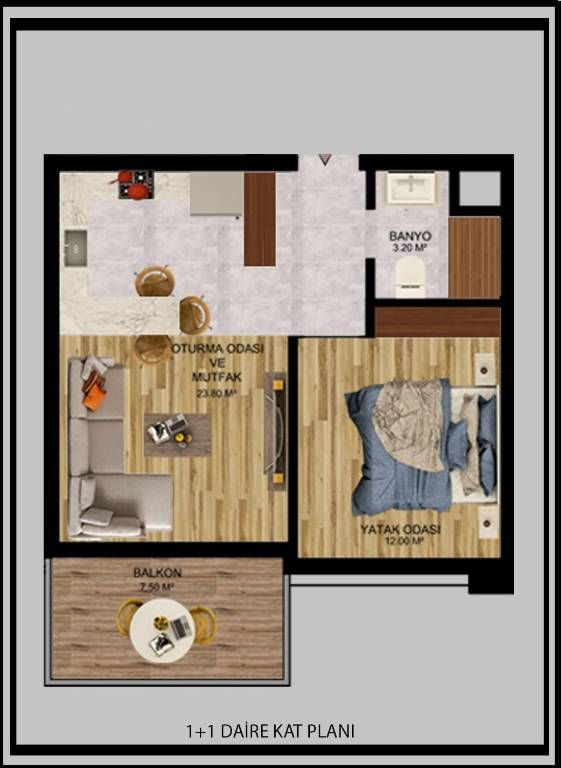 Квартира в Мерсине, Турция, 45 м2 фото 2