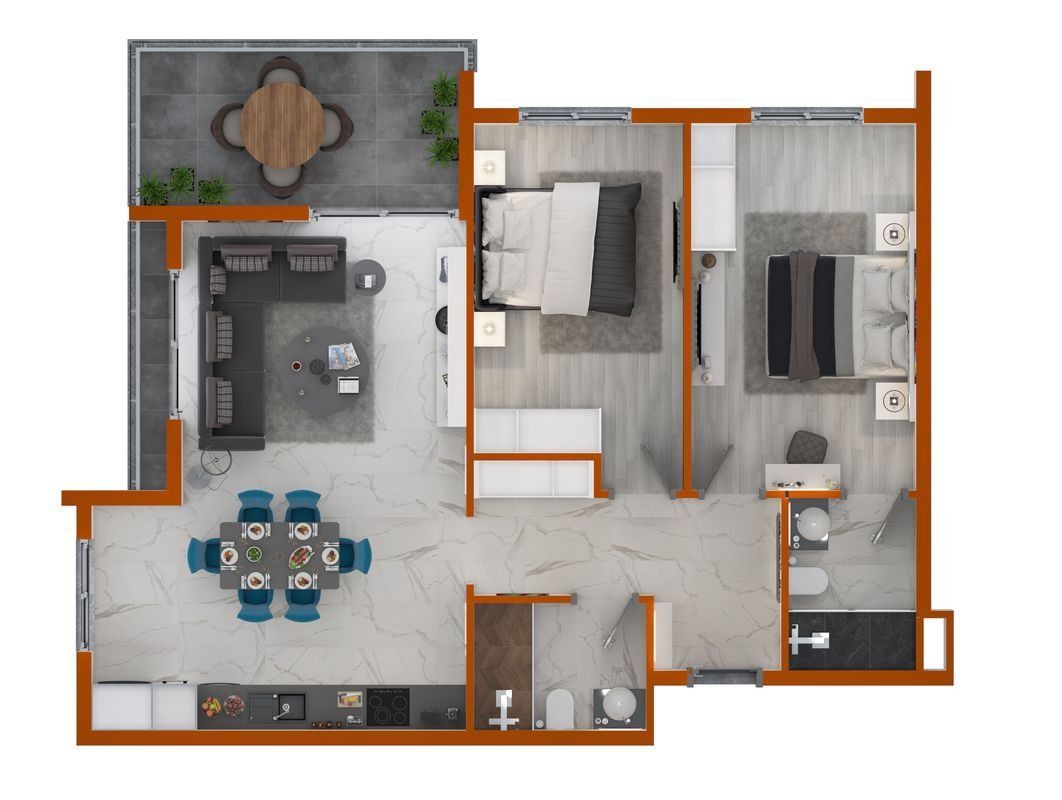 Квартира в Алании, Турция, 70 м2 фото 2