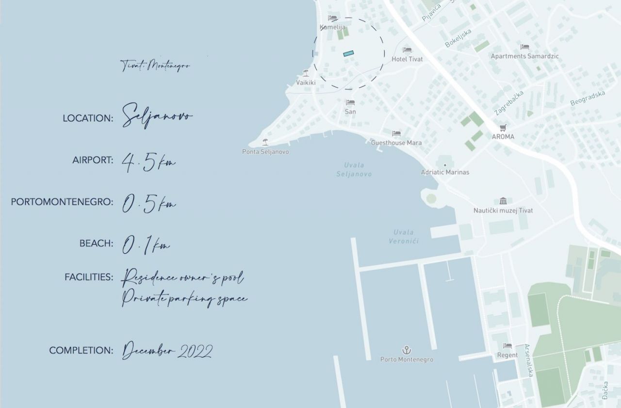 Квартира в Тивате, Черногория, 59 м2 фото 2