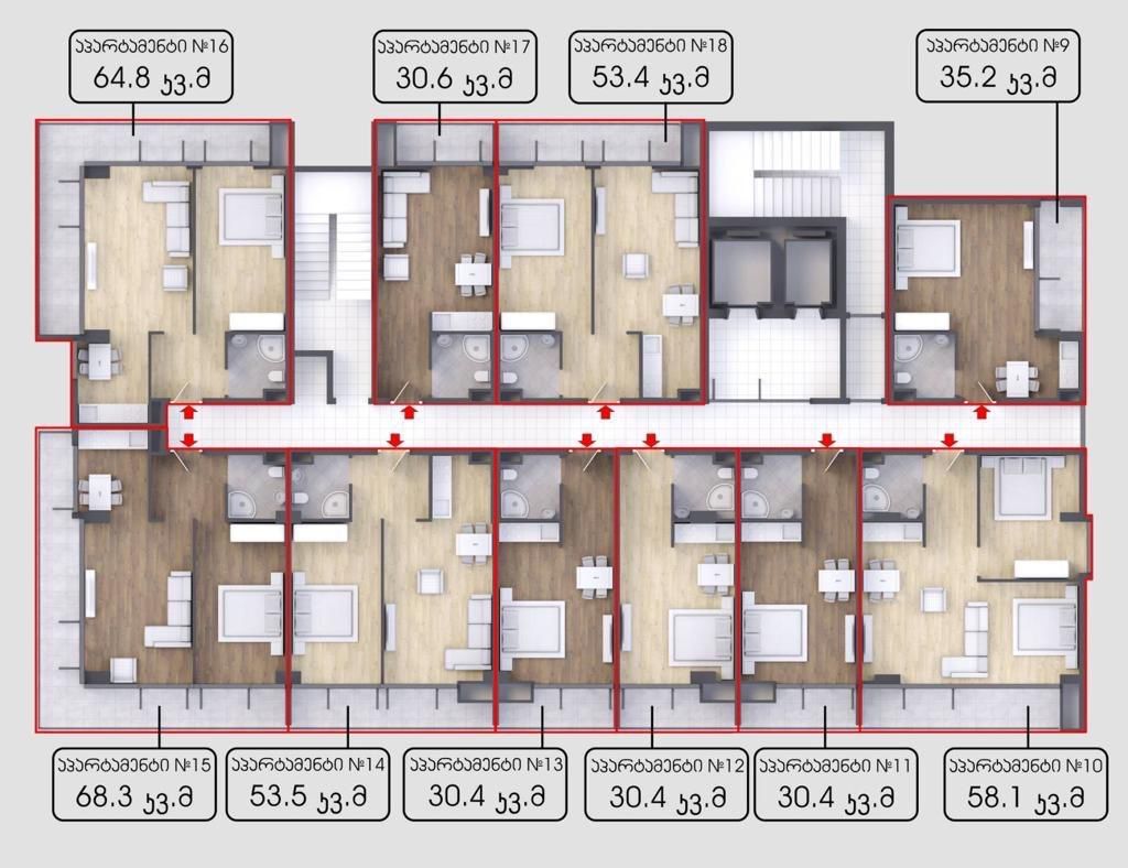 Квартира в Кобулети, Грузия, 68.3 м2 фото 2