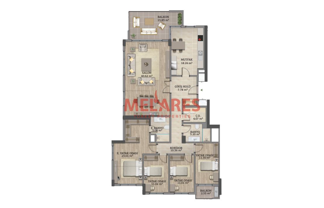Квартира в Стамбуле, Турция, 78 м2 фото 3