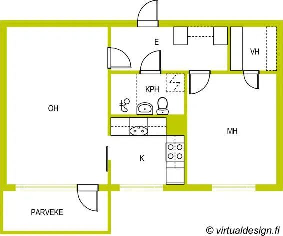 Квартира в Савонлинне, Финляндия, 53.5 м2 фото 2