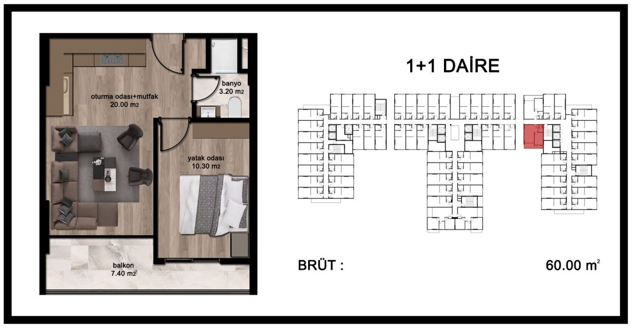 Квартира в Мерсине, Турция, 35 м2 фото 2