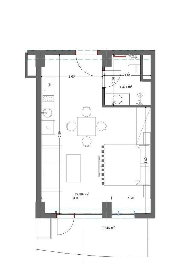 Апартаменты в Батуми, Грузия, 42 м2 фото 3