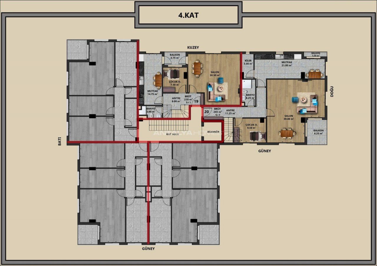 Апартаменты в Анталии, Турция, 90 м2 фото 2