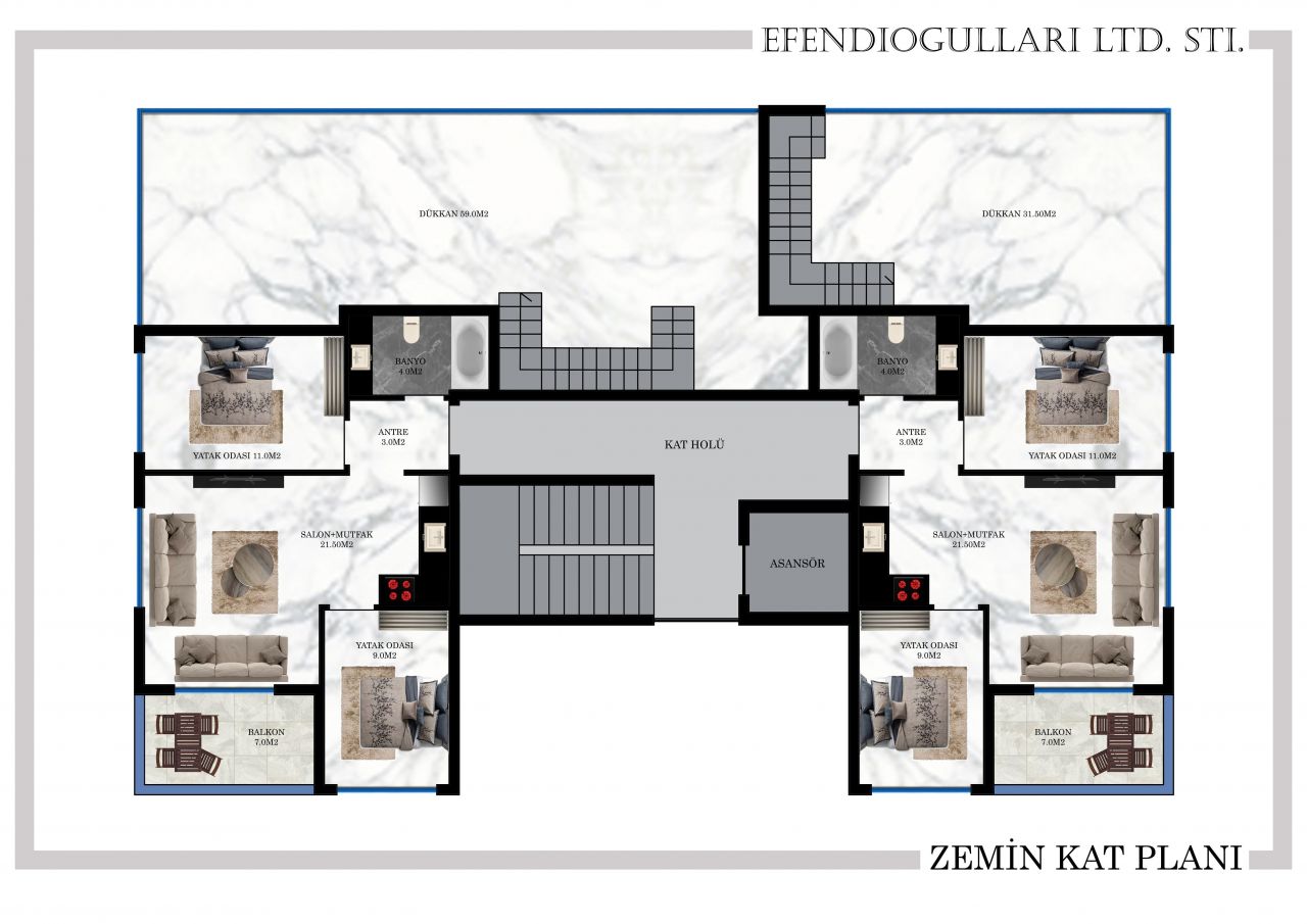 Пентхаус в Алании, Турция, 93 м2 фото 5