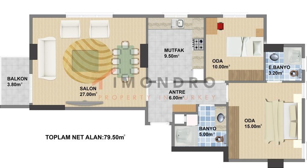 Квартира в Стамбуле, Турция, 80 м2 фото 4