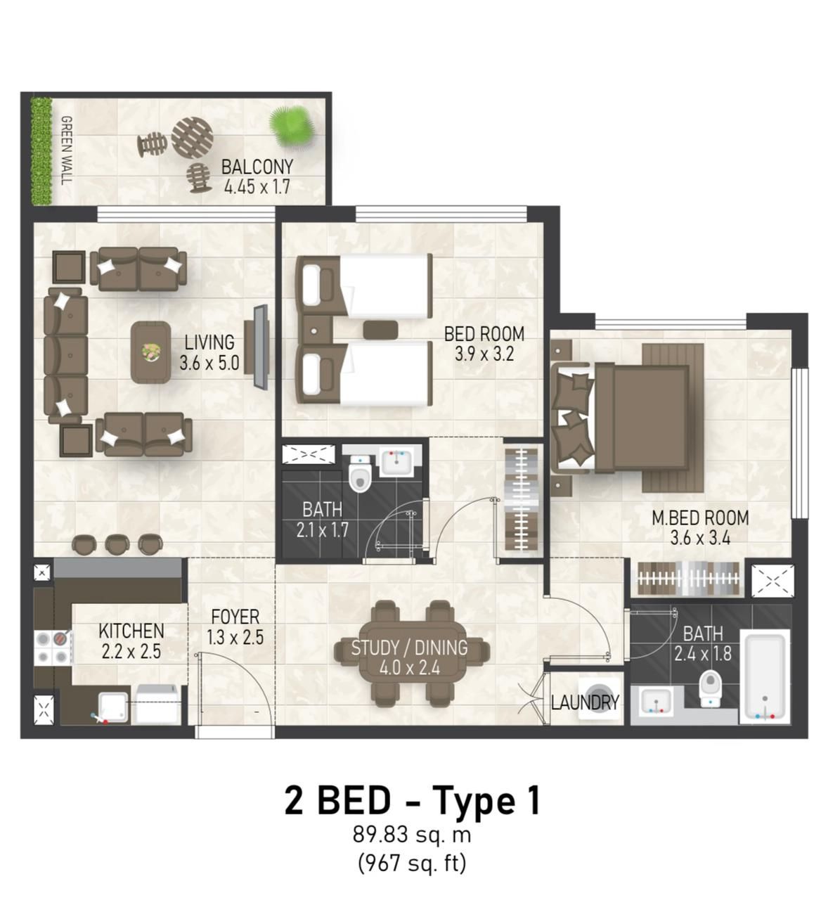 Квартира в Дубае, ОАЭ, 89 м2 фото 5