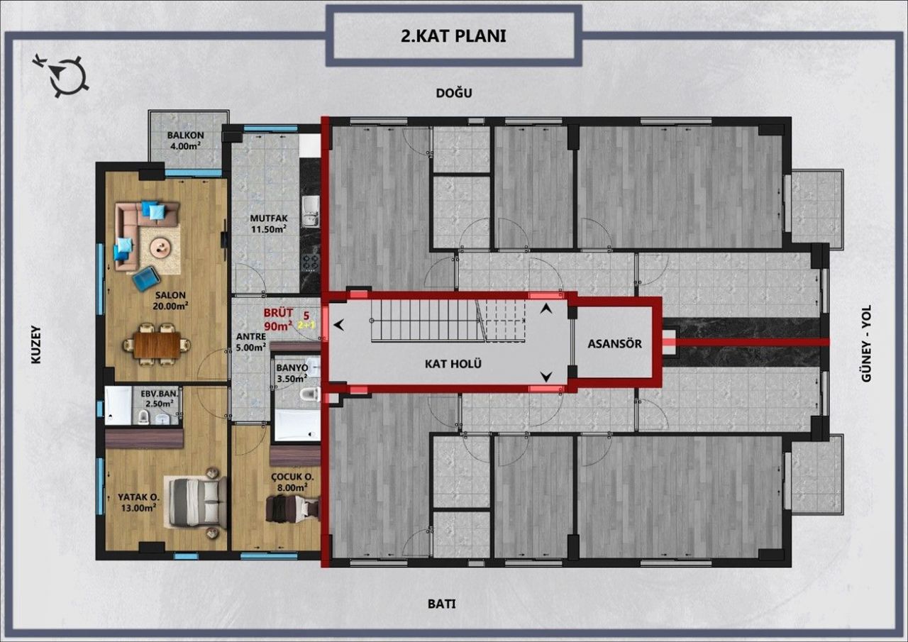 Квартира в Анталии, Турция, 90 м2 фото 5