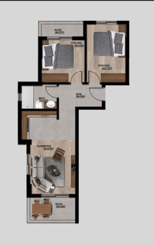 Квартира в Мерсине, Турция, 65 м2 фото 5
