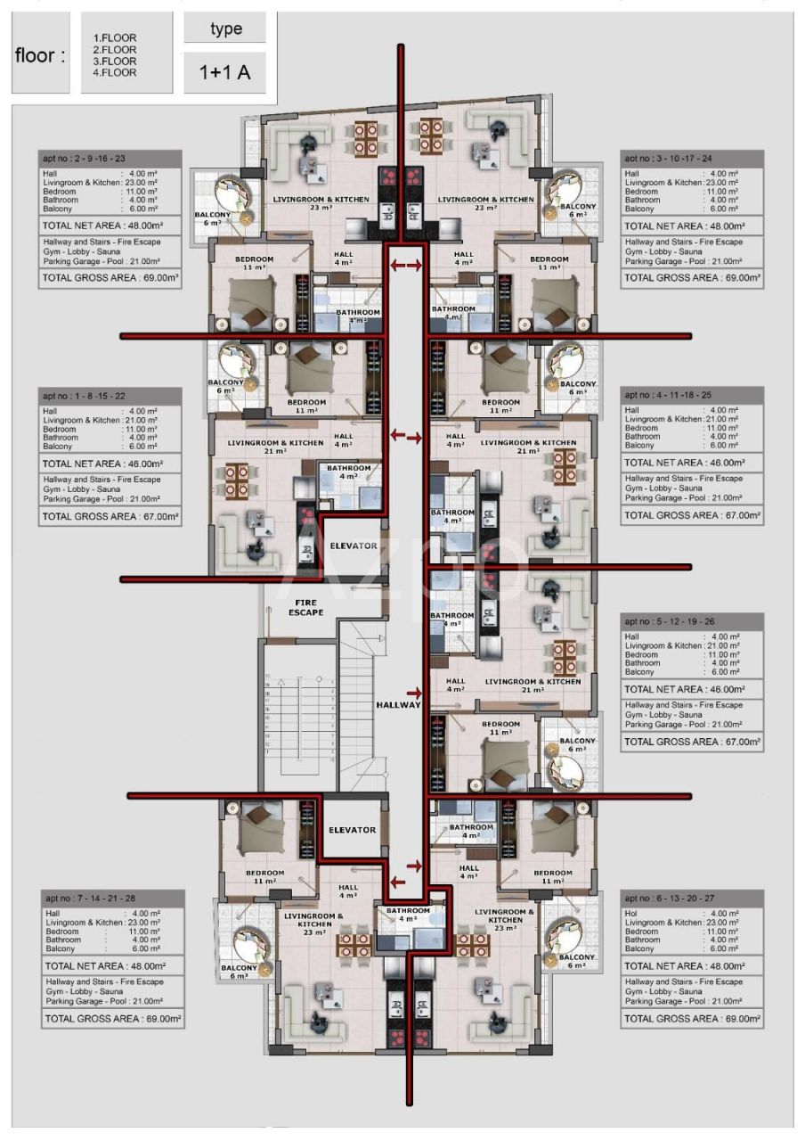 Пентхаус в Алании, Турция, 67 м2 фото 4