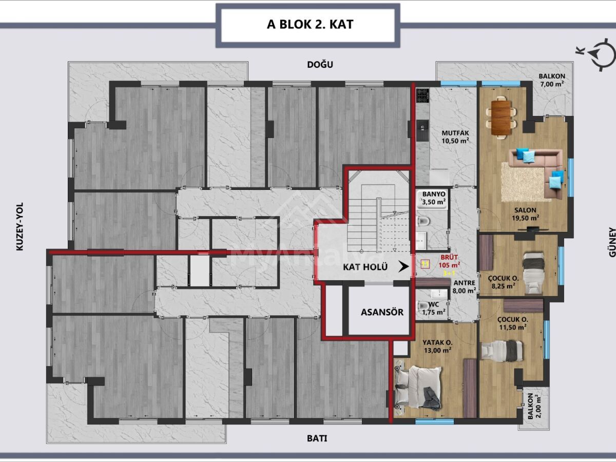 Квартира в Анталии, Турция, 50 м2 фото 4