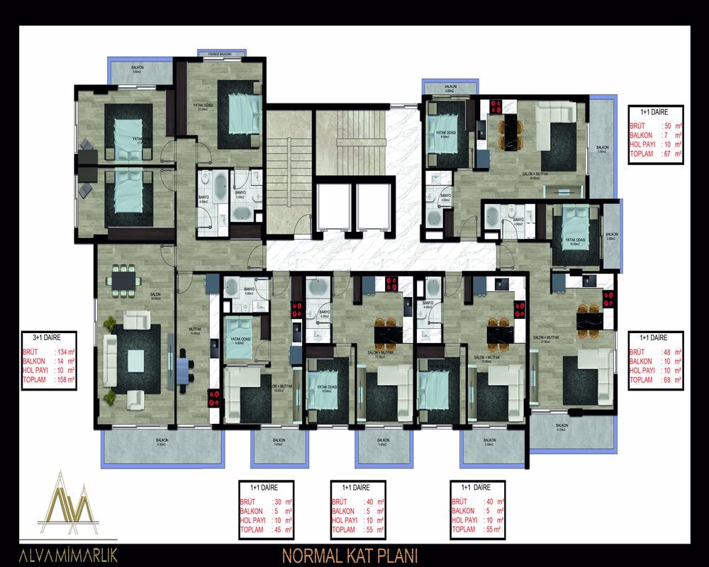 Апартаменты в Алании, Турция, 55 м2 фото 5