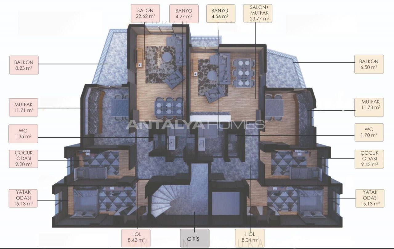 Апартаменты в Анталии, Турция, 80 м2 фото 3