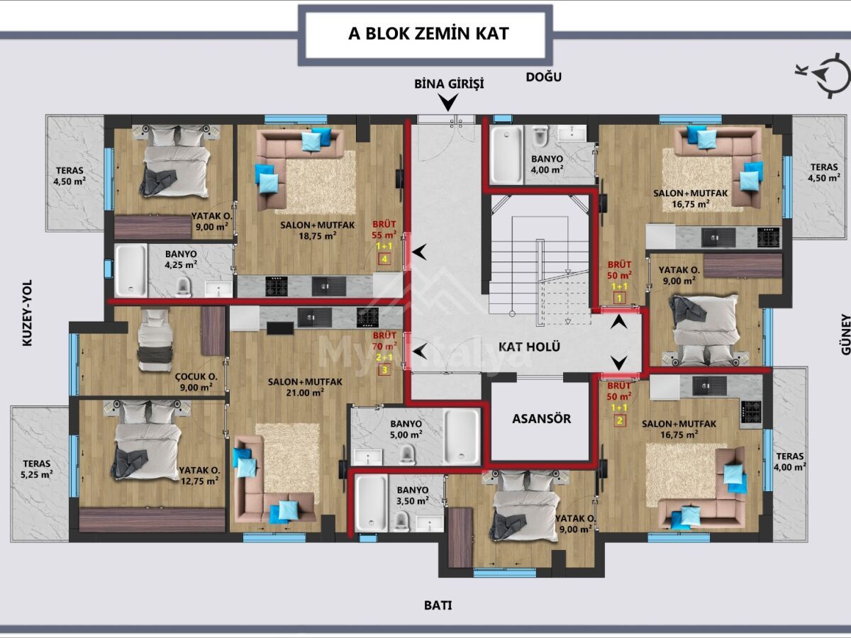 Квартира в Анталии, Турция, 50 м2 фото 5