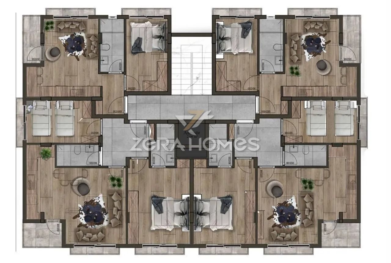 Квартира в Алании, Турция, 50 м2 фото 2