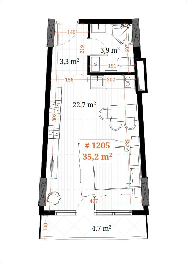 Квартира в Батуми, Грузия, 35 м2 фото 5
