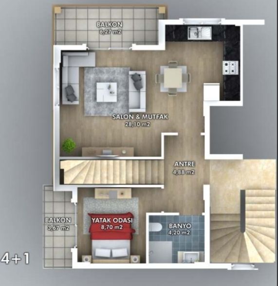Квартира в Фетхие, Турция, 50 м2 фото 4