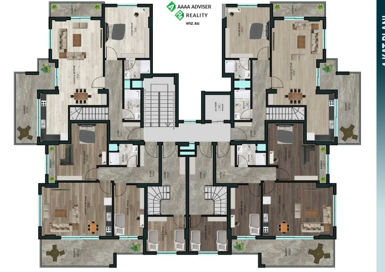 Квартира в Авсалларе, Турция, 50 м2 фото 2