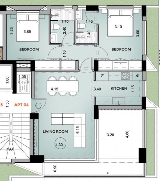 Апартаменты в Протарасе, Кипр, 100 м2 фото 5