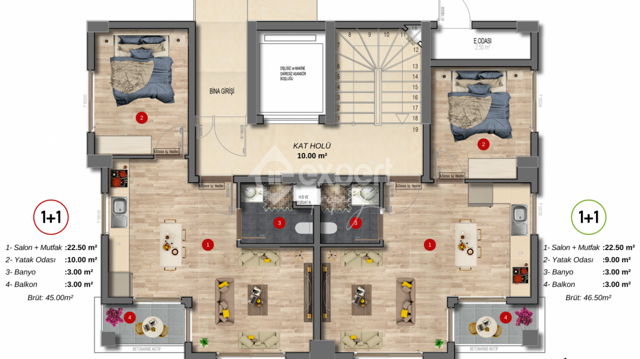 Квартира в Алании, Турция, 45 м2 фото 2