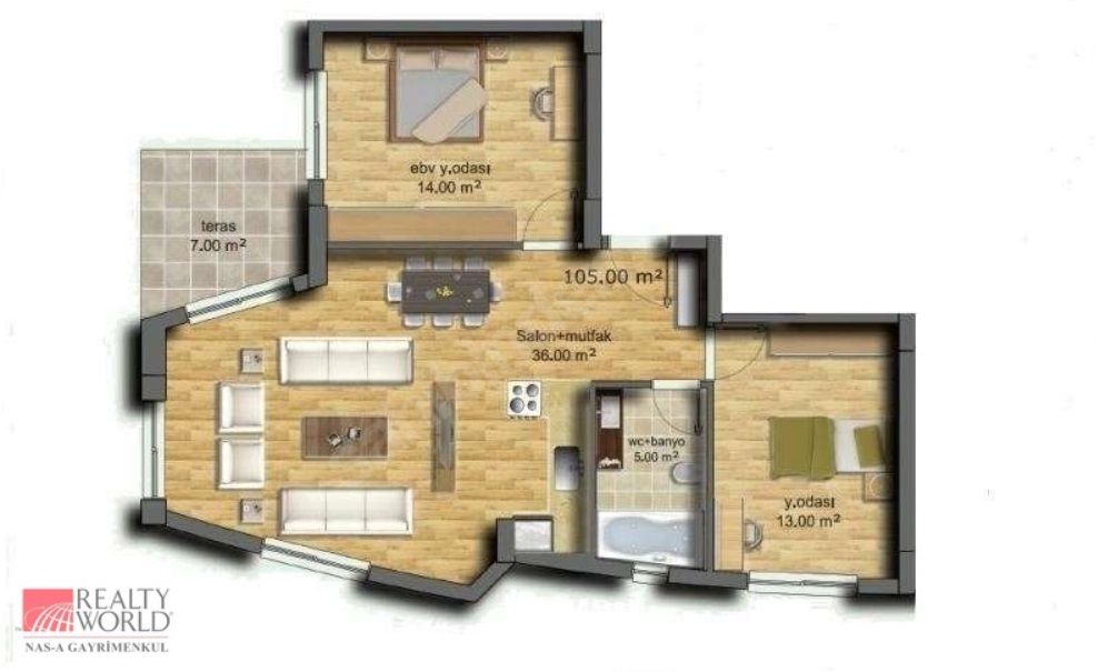 Апартаменты в Анталии, Турция, 100 м2 фото 5