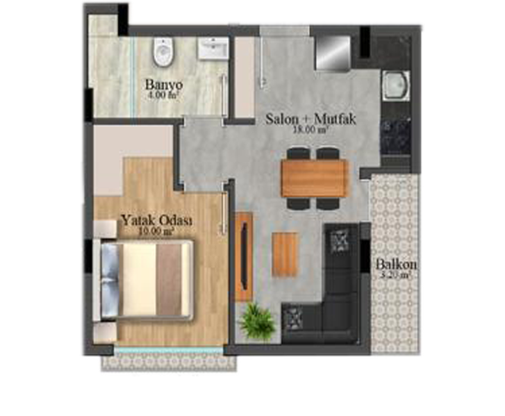 Квартира в Алании, Турция, 50 м2 фото 5