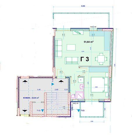 Апартаменты в Лутраки, Греция, 52 м2 фото 2