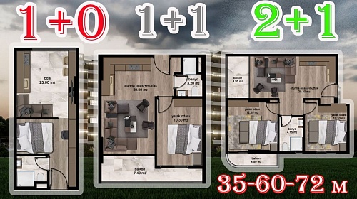 Квартира в Мерсине, Турция, 60 м2 фото 1