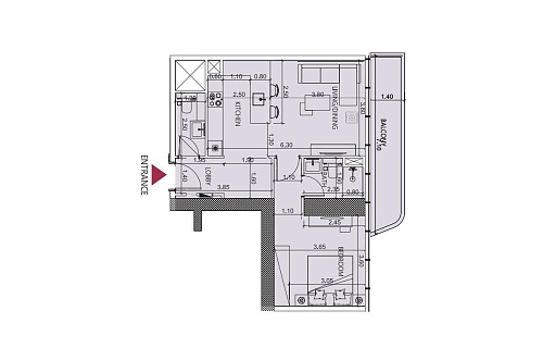 Квартира в Дубае, ОАЭ, 69.4 м2 фото 1