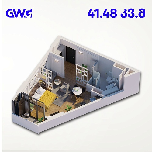 Студия в Батуми, Грузия, 41 м2 фото 1
