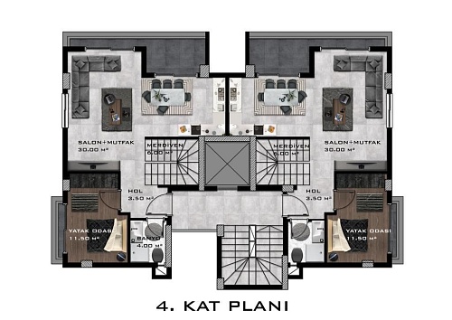 Пентхаус в Авсалларе, Турция, 160 м2 фото 1